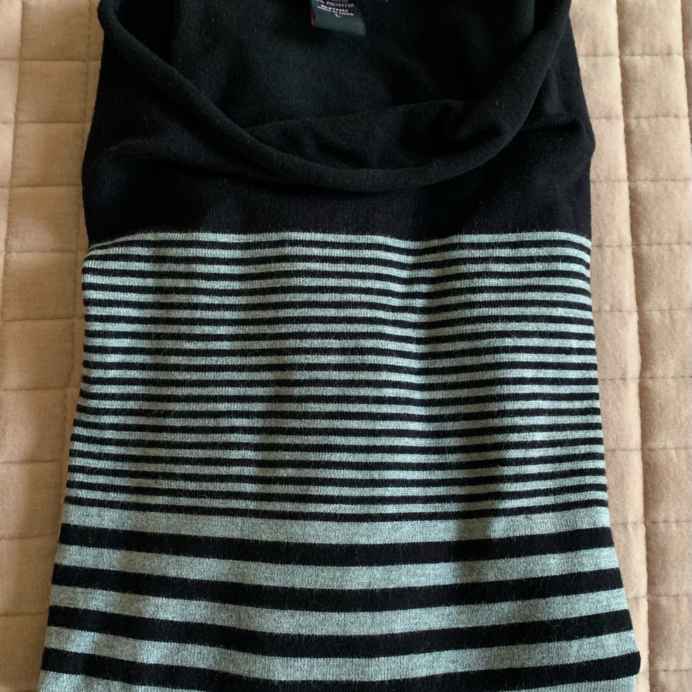 Black and Gray Knit Top